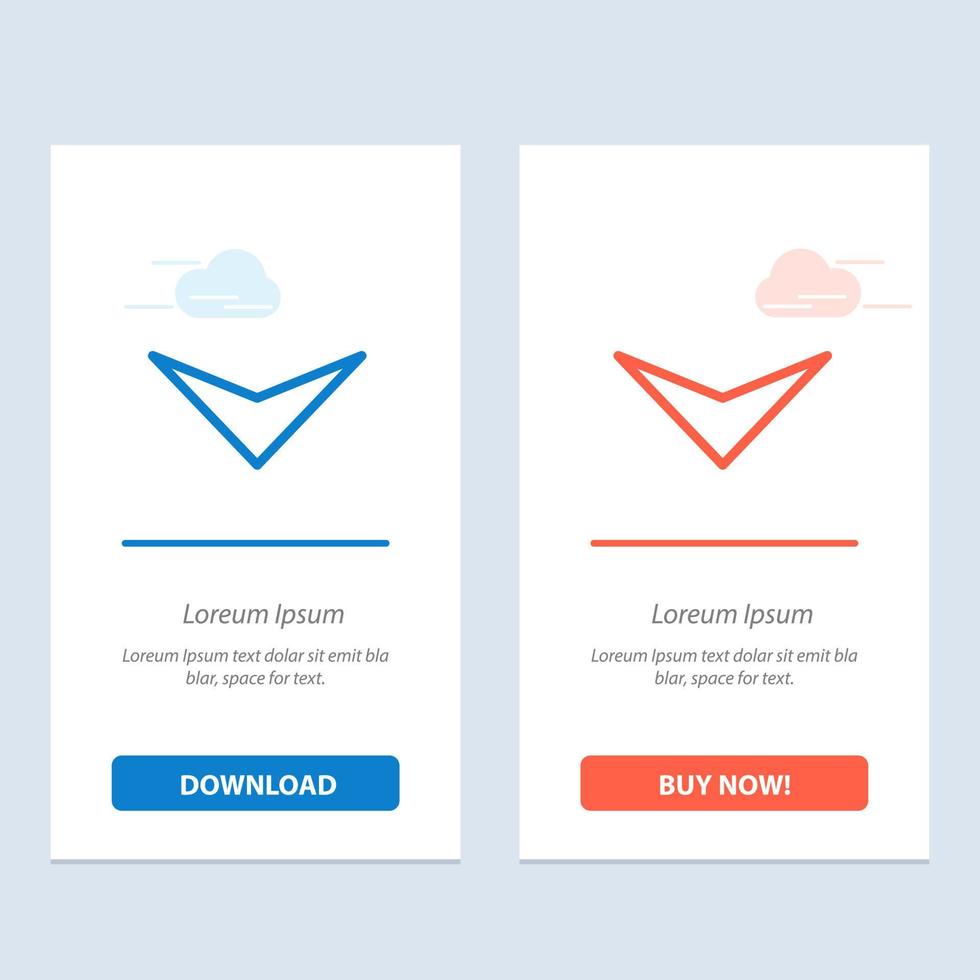 Arrow Down Next  Blue and Red Download and Buy Now web Widget Card Template vector