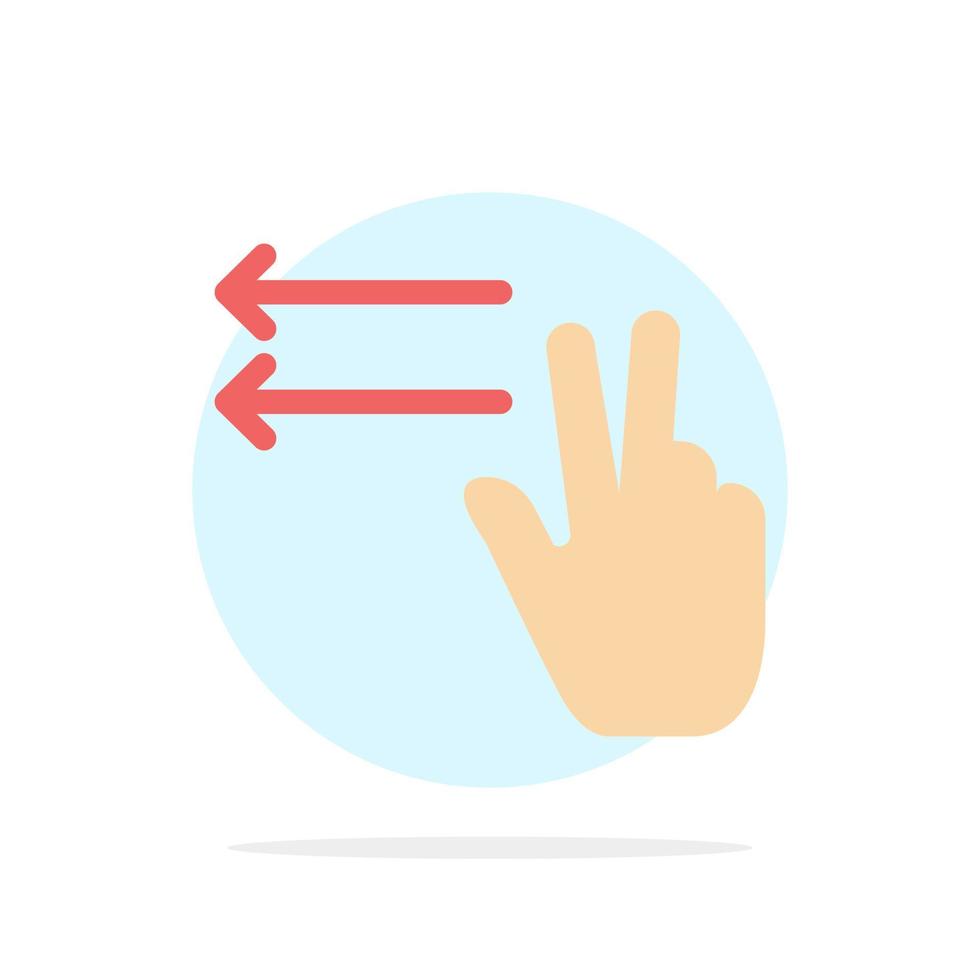 Fingers Gesture Lefts Abstract Circle Background Flat color Icon vector