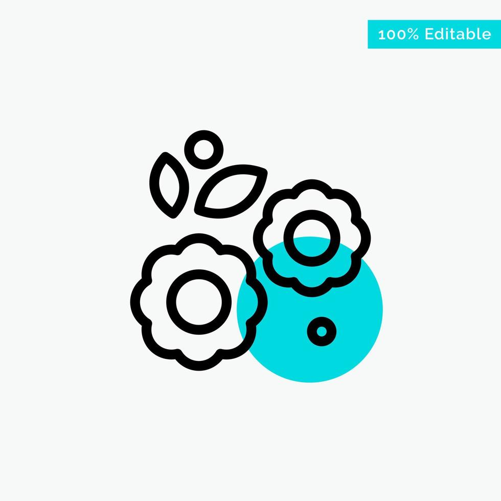 Flower Easter Nature Spring turquoise highlight circle point Vector icon