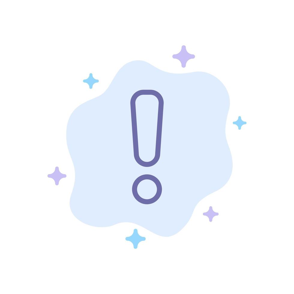 alerta peligro señal de advertencia icono azul en el fondo abstracto de la nube vector