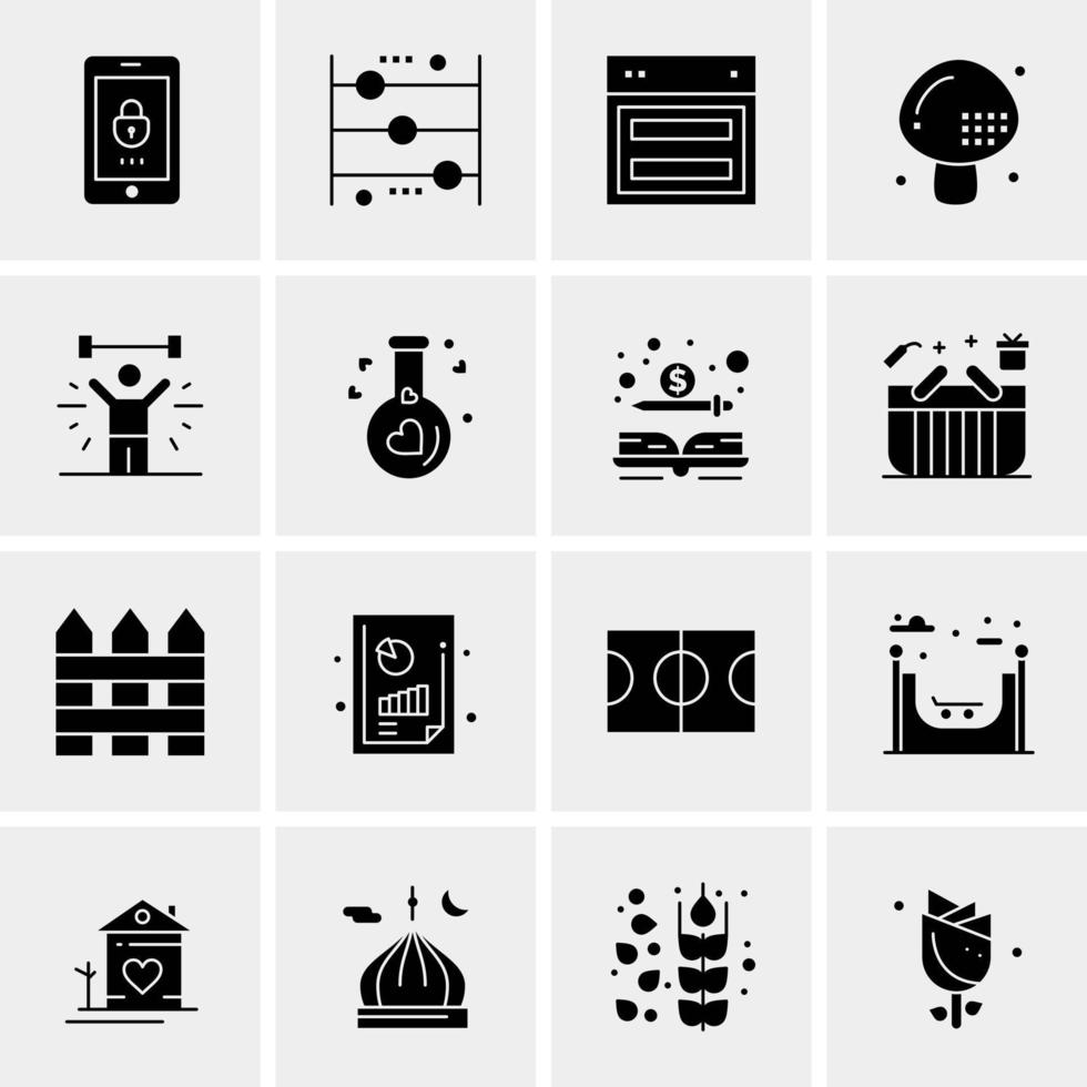 16 iconos universales de negocios vector ilustración de icono creativo para usar en proyectos relacionados con la web y dispositivos móviles