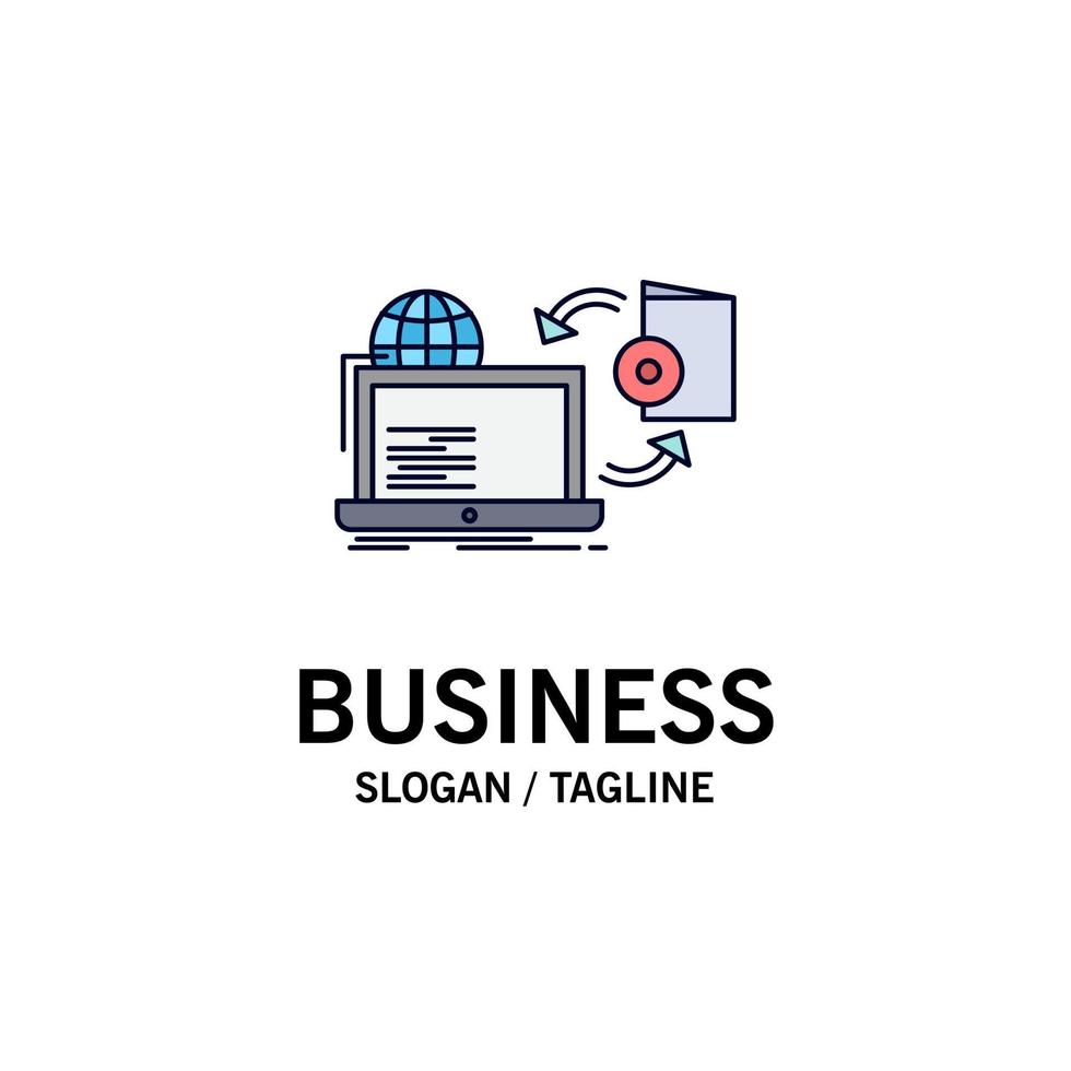 Disc online game publish publishing Flat Color Icon Vector