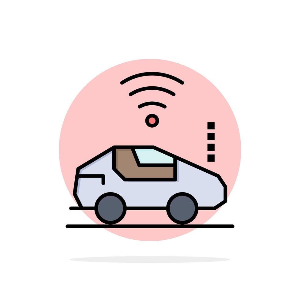 Auto Car Wifi Signal Abstract Circle Background Flat color Icon vector