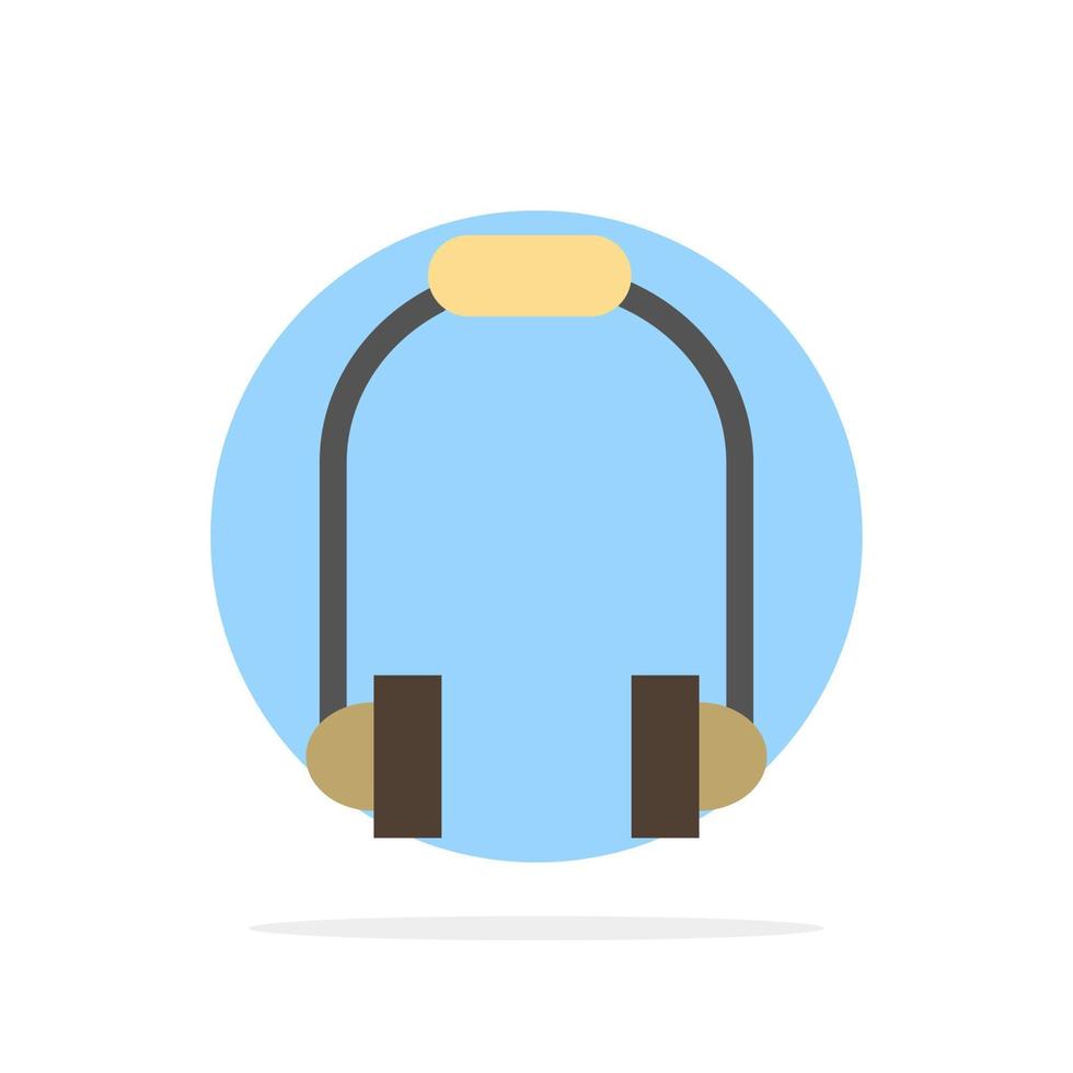 Headphone Earphone Phone Music Abstract Circle Background Flat color Icon vector