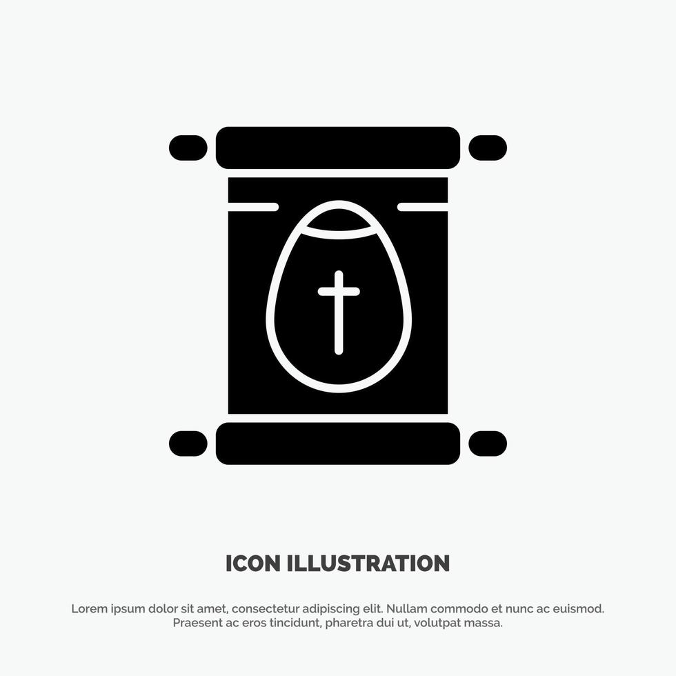 Education School Scroll Easter solid Glyph Icon vector