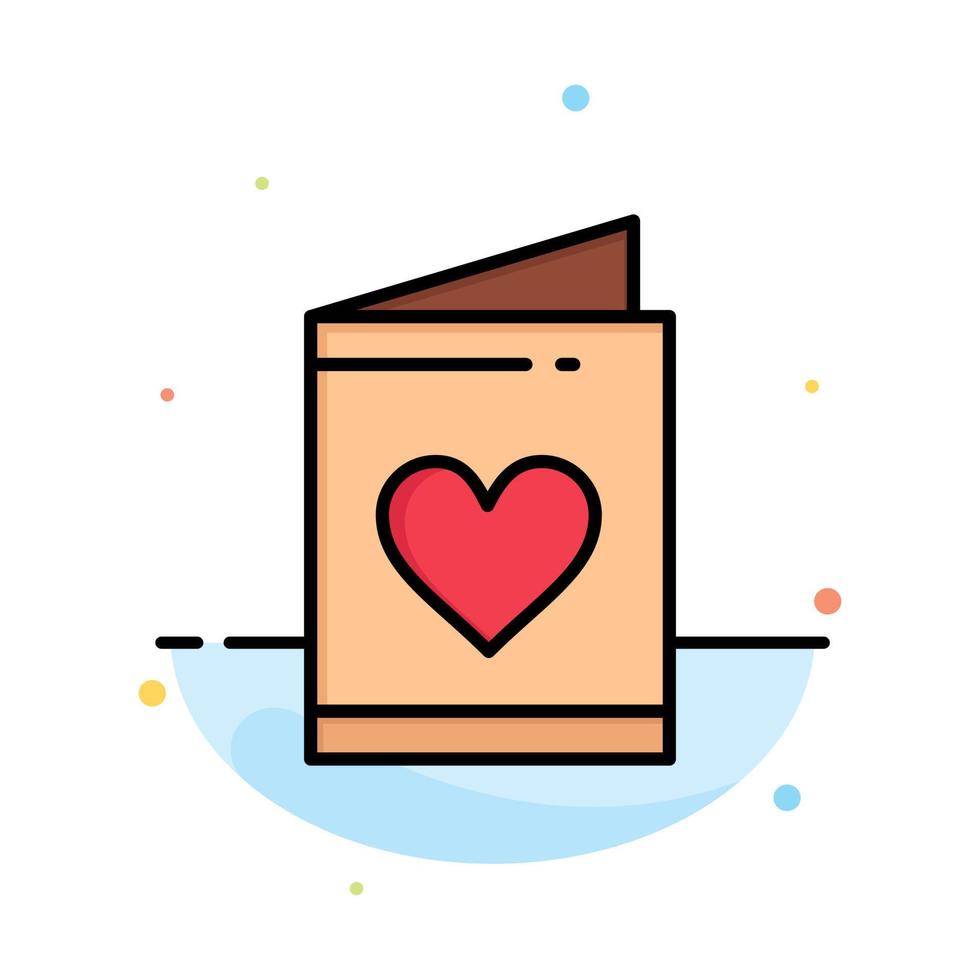 Card Love Wedding Heart Abstract Flat Color Icon Template vector