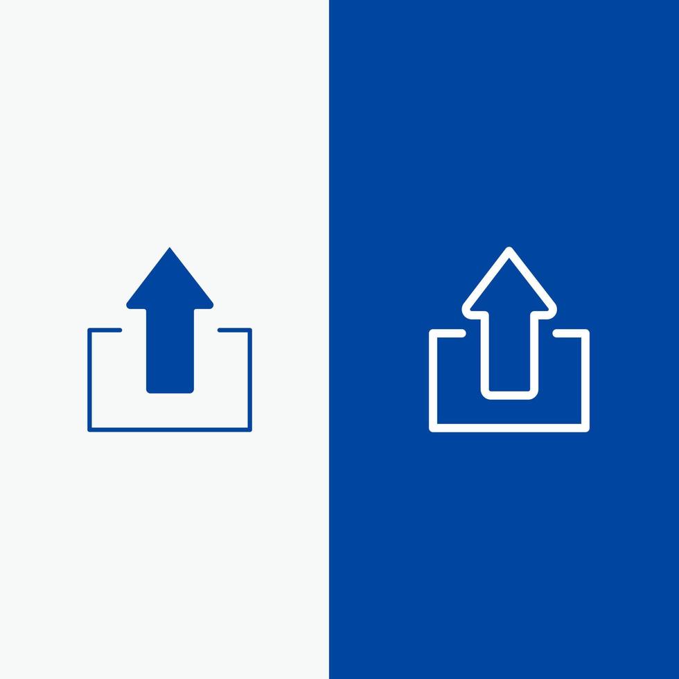 Arrow Arrows Up Upload Line and Glyph Solid icon Blue banner Line and Glyph Solid icon Blue banner vector