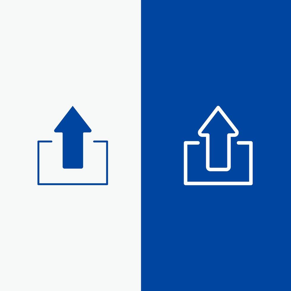 Arrow Arrows Up Upload Line and Glyph Solid icon Blue banner Line and Glyph Solid icon Blue banner vector