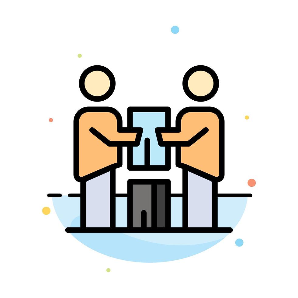 Business Cooperation Partners Partnership Team Abstract Flat Color Icon Template vector
