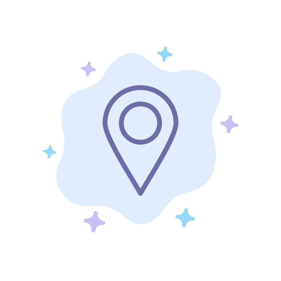 Location Marker Pin Blue Icon on Abstract Cloud Background vector