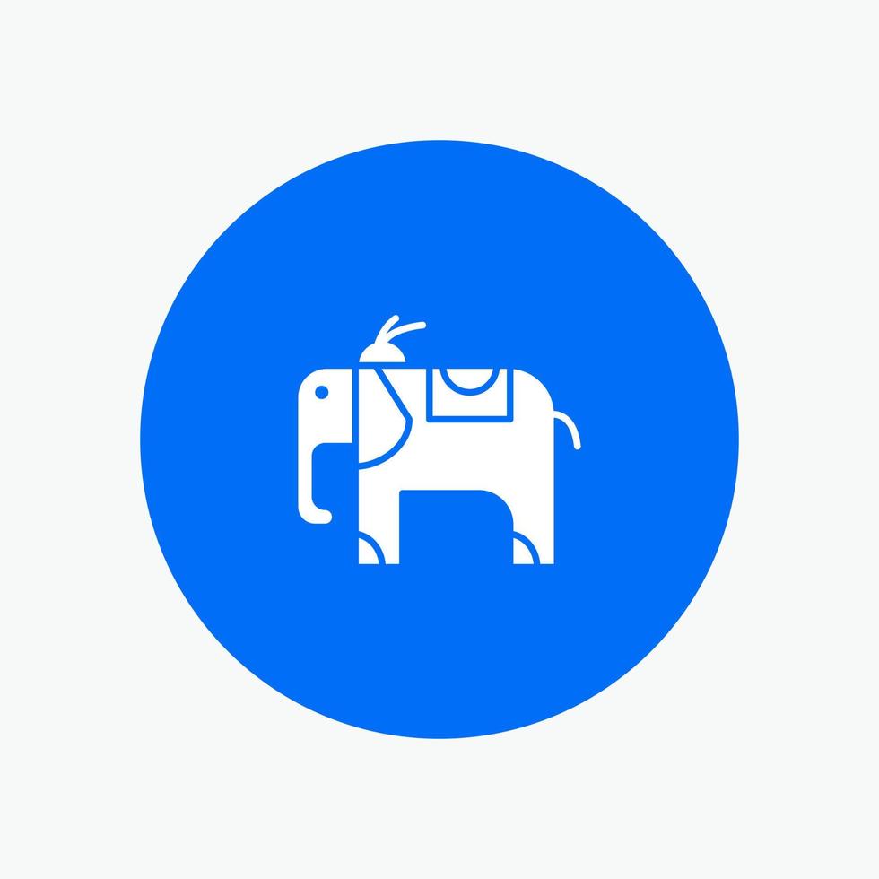 Elephant Animal white glyph icon vector