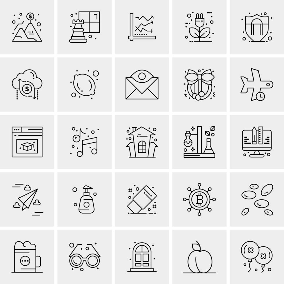 25 iconos de negocios universales vector ilustración de icono creativo para usar en proyectos relacionados con la web y dispositivos móviles