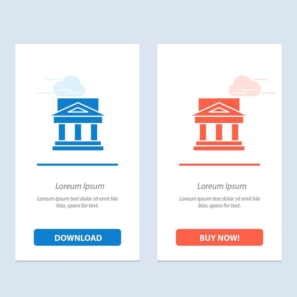 Bank Architecture Building Court Estate Government House Property  Blue and Red Download and Buy Now web Widget Card Template vector