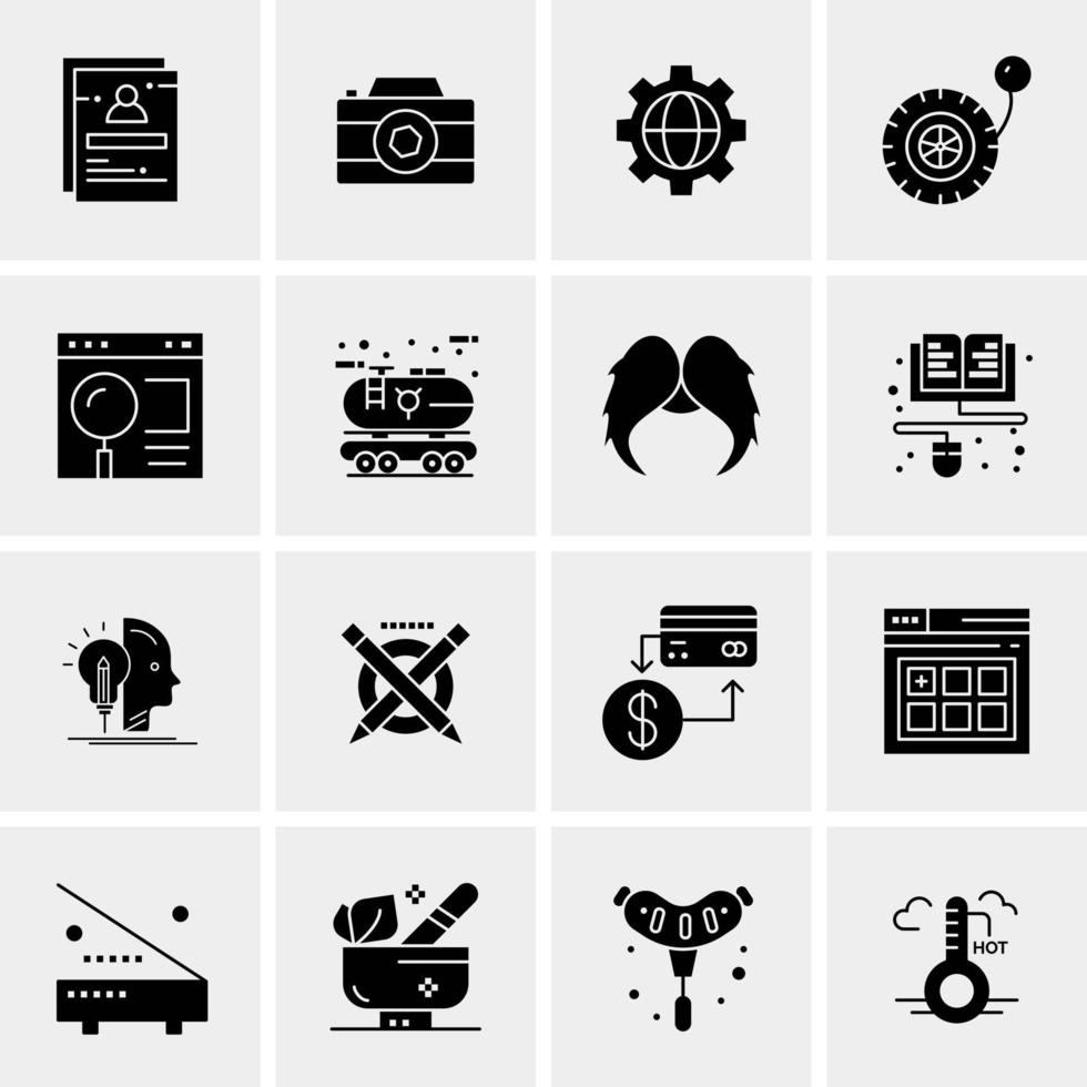 16 iconos universales de negocios vector ilustración de icono creativo para usar en proyectos relacionados con la web y dispositivos móviles