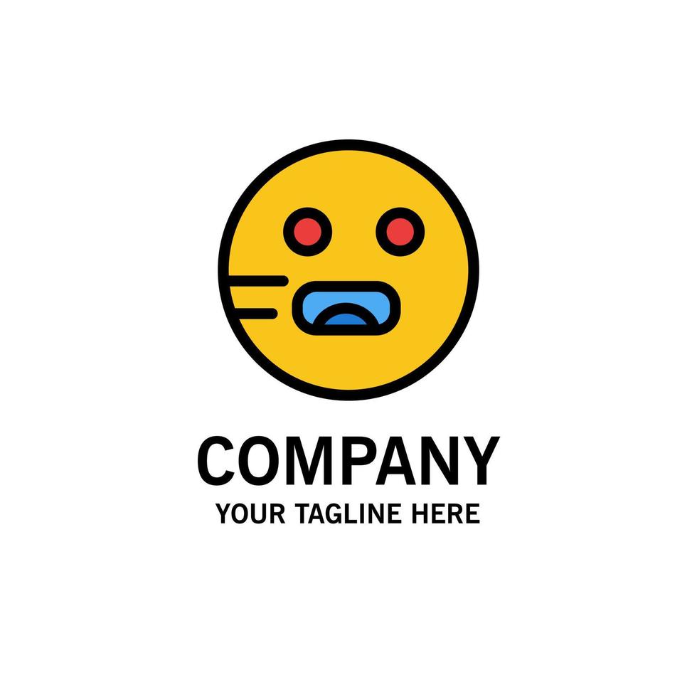 emojis emoticon hambre escuela empresa logotipo plantilla color plano vector