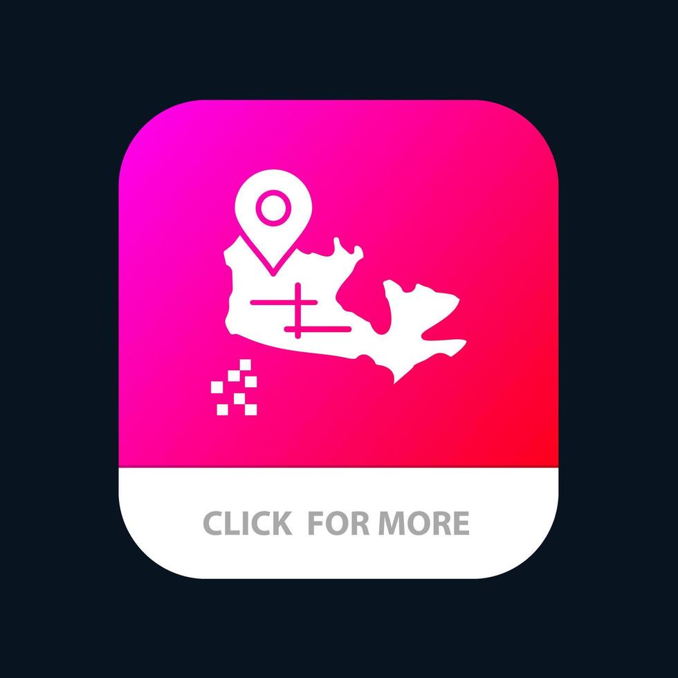 botón de aplicación móvil de ubicación de mapa de canadá versión de glifo de android e ios vector