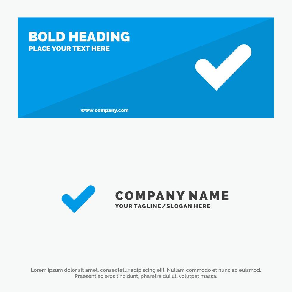 Check Ok Tick Good SOlid Icon Website Banner and Business Logo Template vector
