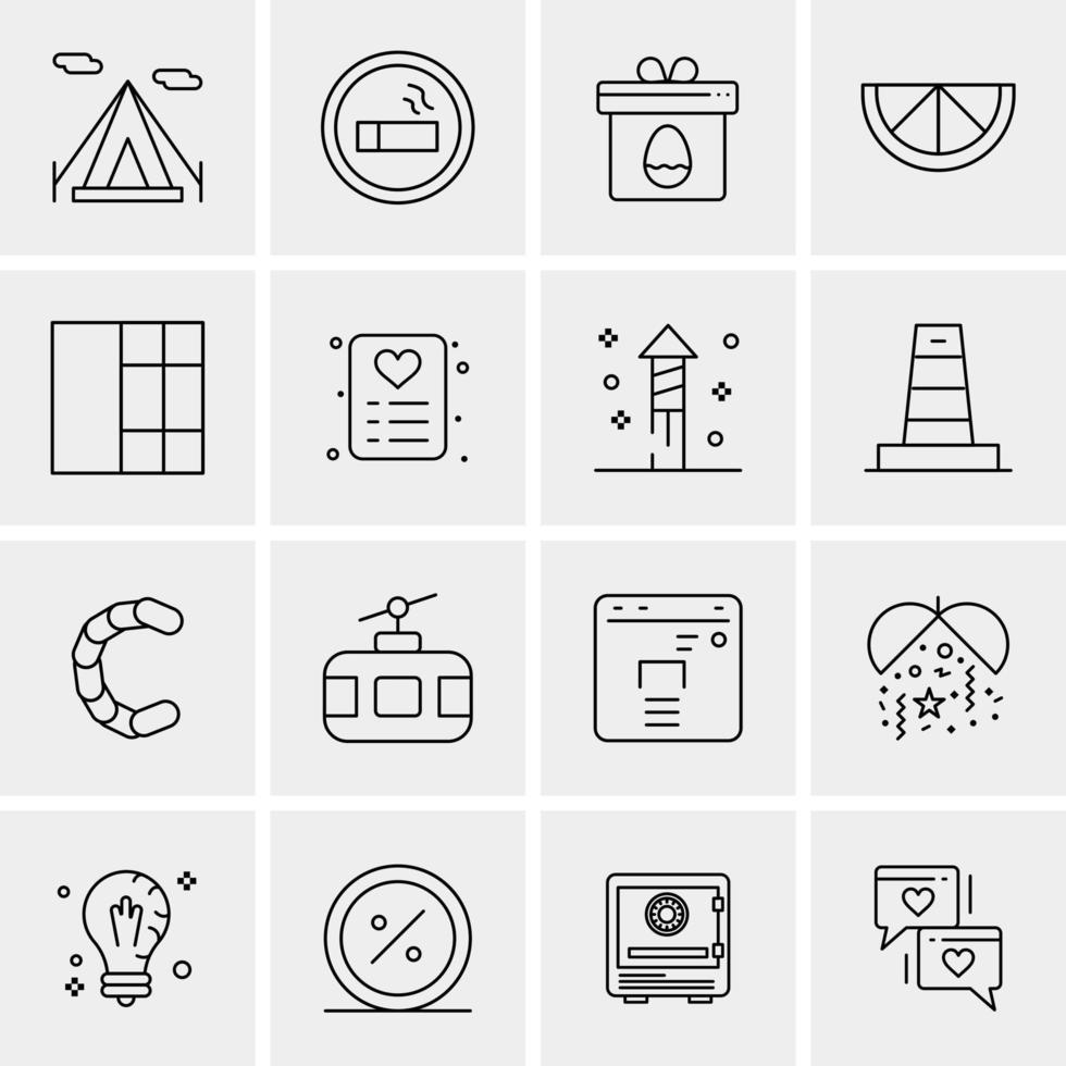 16 iconos universales de negocios vector ilustración de icono creativo para usar en proyectos relacionados con la web y dispositivos móviles