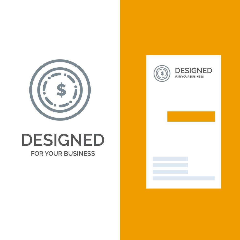 American Dollar Money Grey Logo Design and Business Card Template vector