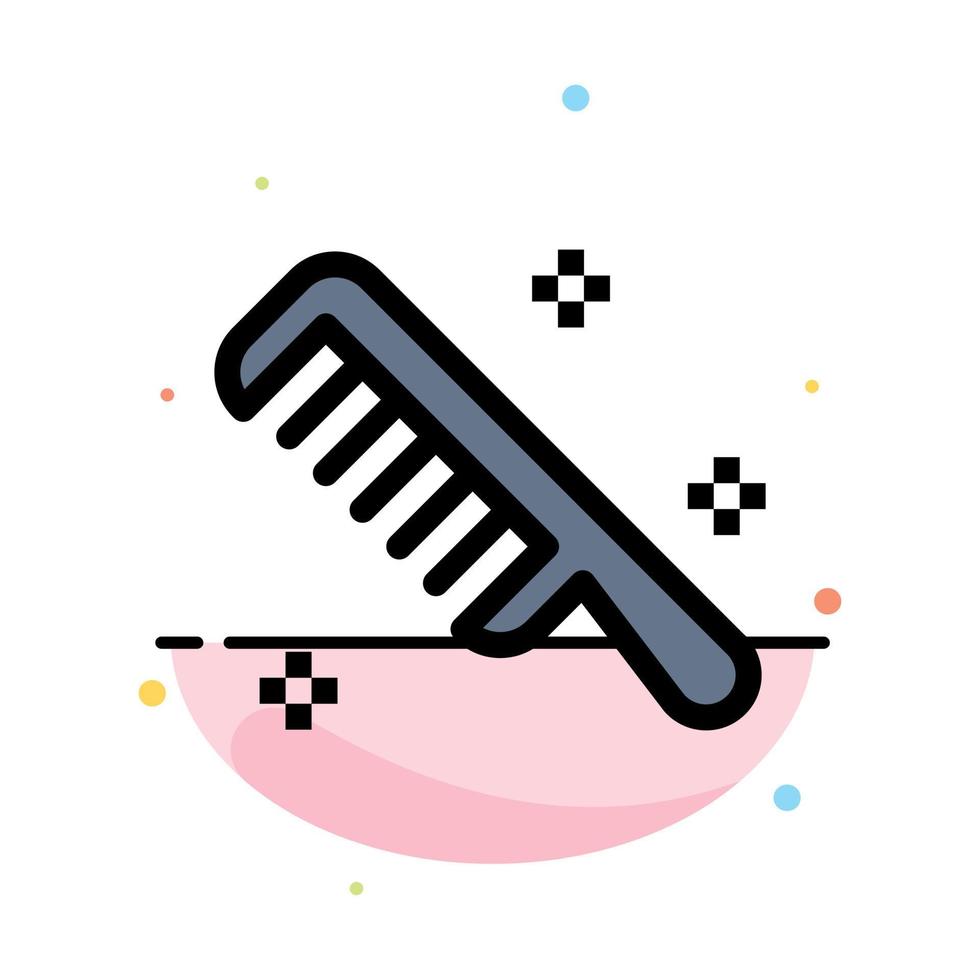 Brush Comb Cosmetic Clean Abstract Flat Color Icon Template vector