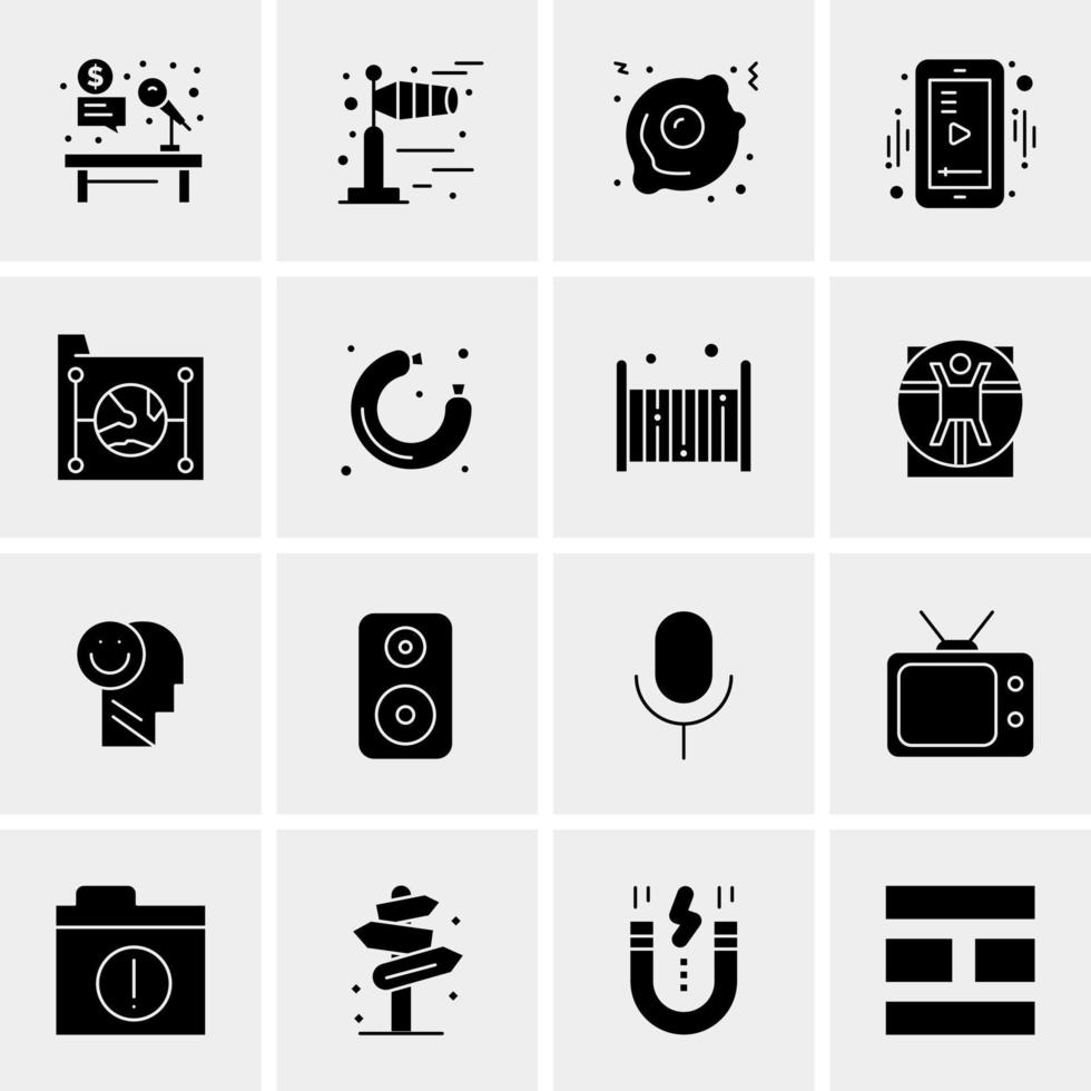 16 iconos universales de negocios vector ilustración de icono creativo para usar en proyectos relacionados con la web y dispositivos móviles