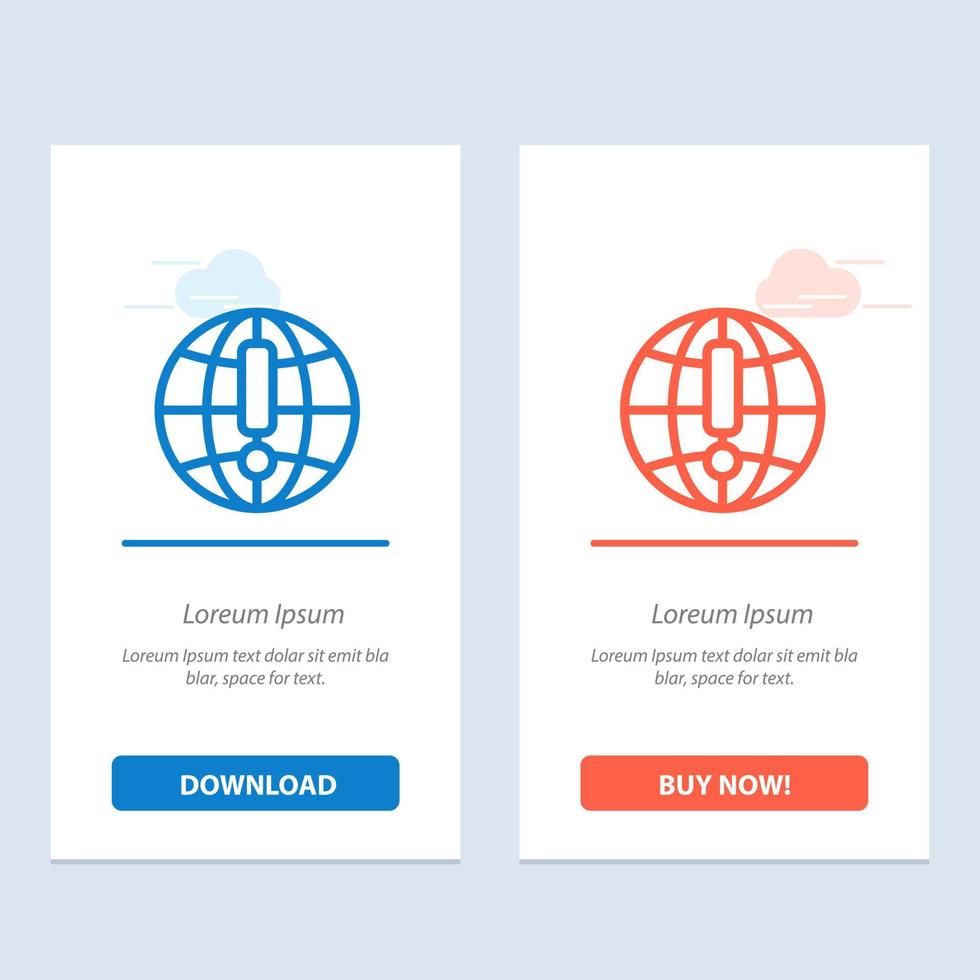 Globe Internet Browser World  Blue and Red Download and Buy Now web Widget Card Template vector