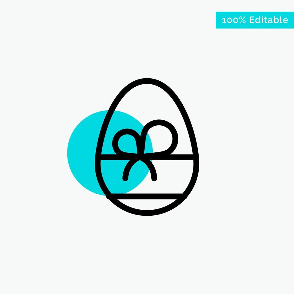 Egg Gift Spring Eat turquoise highlight circle point Vector icon