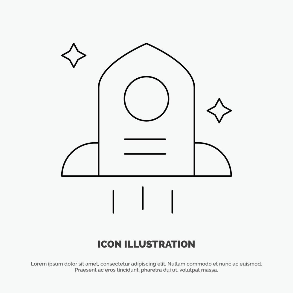 Astronomy Rocket Space Line Icon Vector