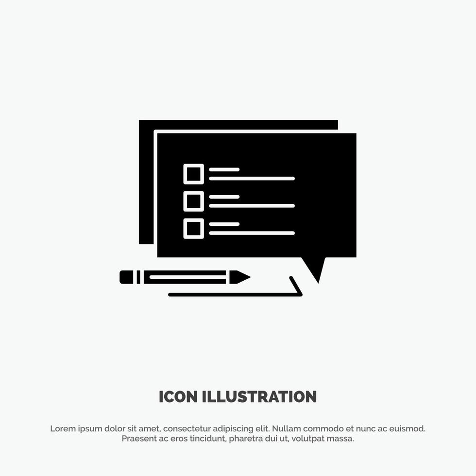 Chat Sms Message Write solid Glyph Icon vector