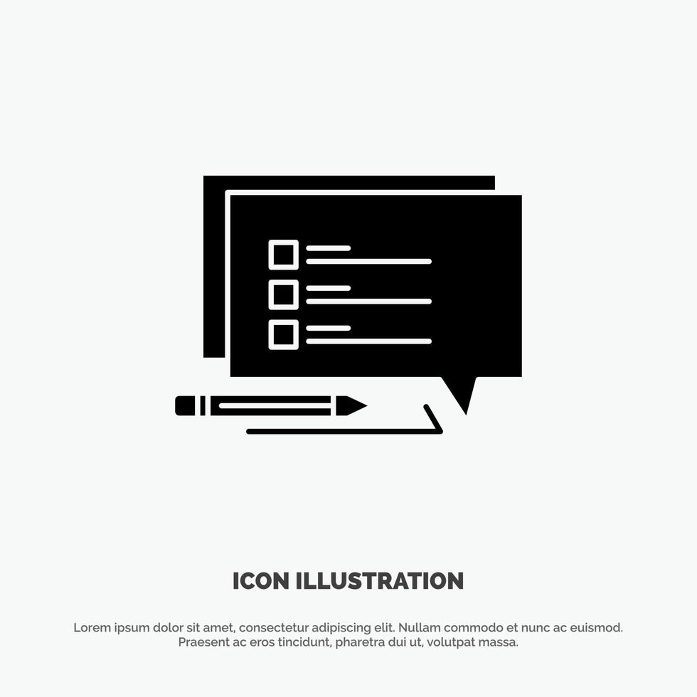 chat mensaje sms escribir vector de icono de glifo sólido