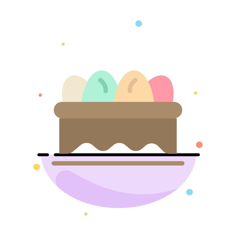 Basket Easter Egg Abstract Flat Color Icon Template vector