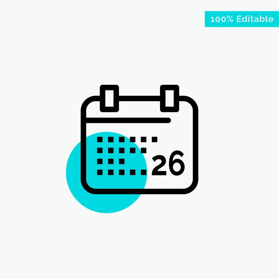 Indian Day Indian Republic Day 26 Jan turquoise highlight circle point Vector icon