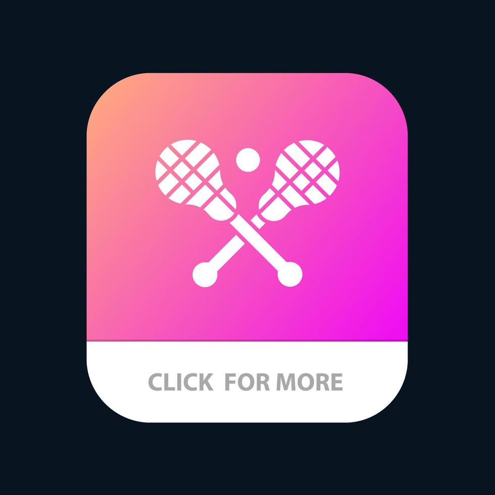 Crosse Lacrosse Stick Sticks Mobile App Button Android and IOS Glyph Version vector
