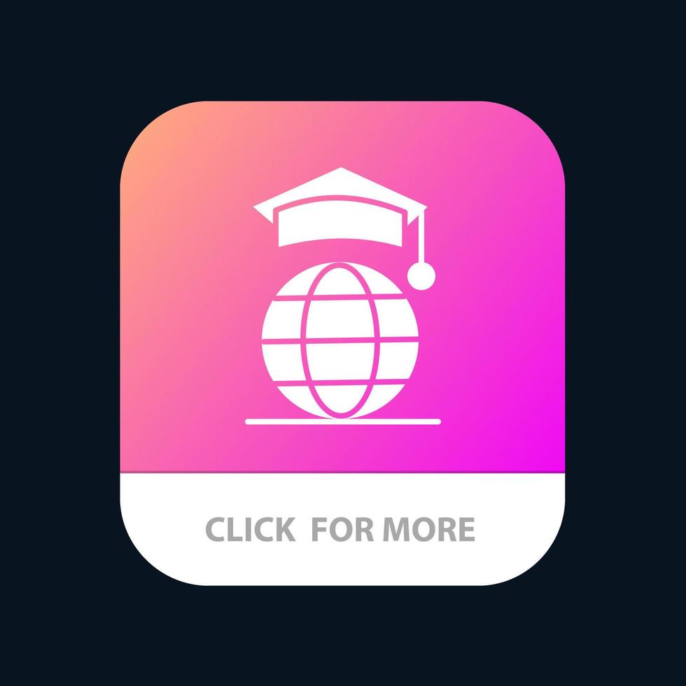 Globe Internet Online Graduation Mobile App Icon Design vector