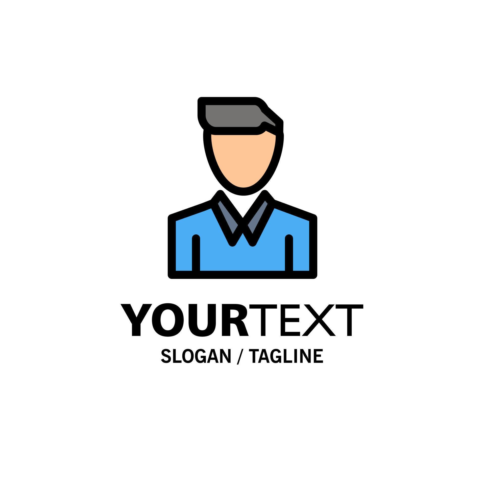 Account Human Man Person Profile Business Logo Template Flat Color ...