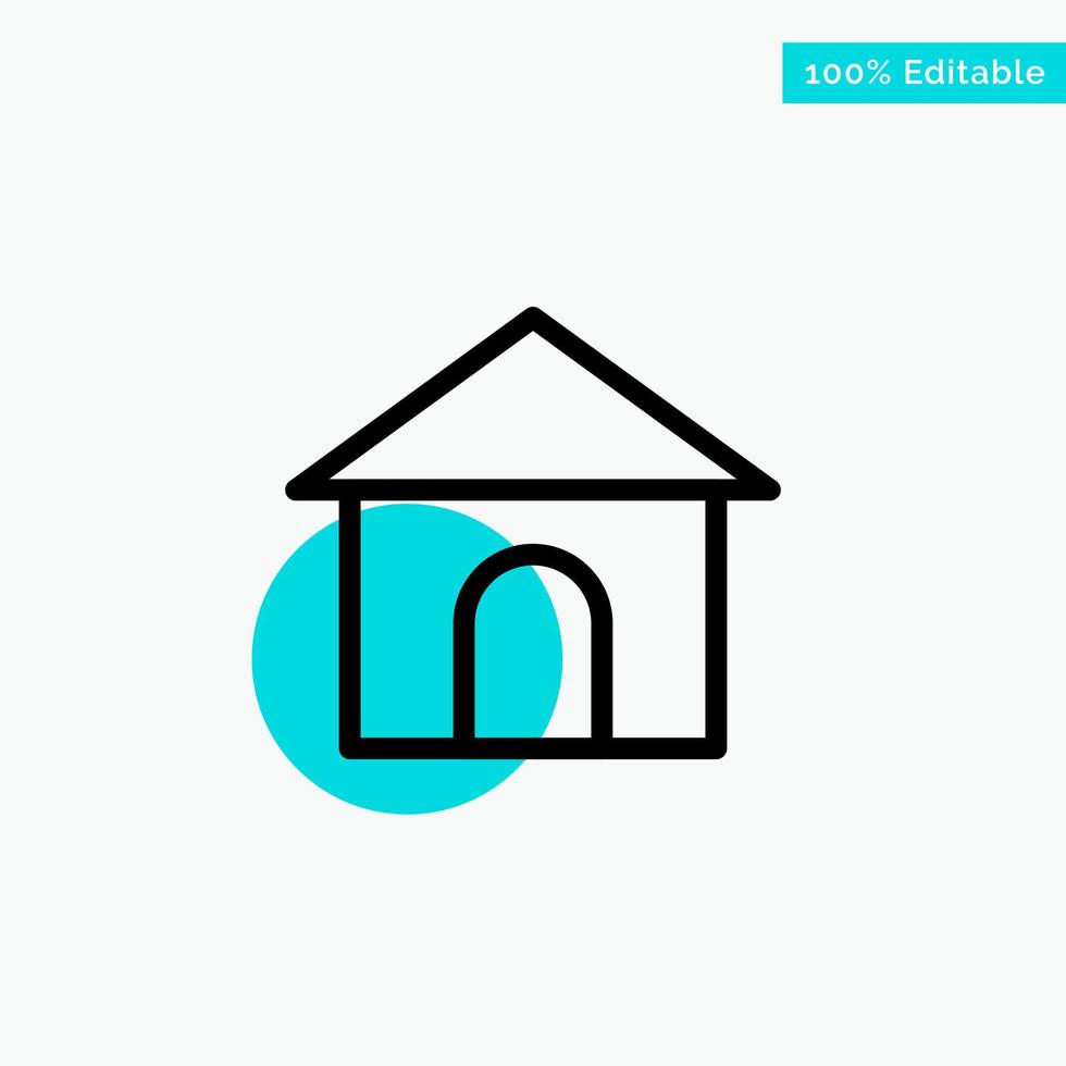 Building Hose House Shop turquoise highlight circle point Vector icon