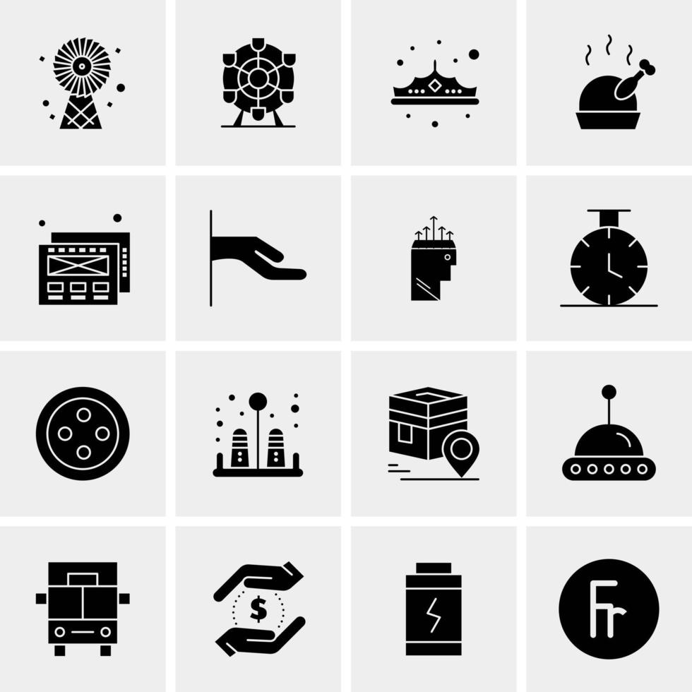 16 iconos universales de negocios vector ilustración de icono creativo para usar en proyectos relacionados con la web y dispositivos móviles