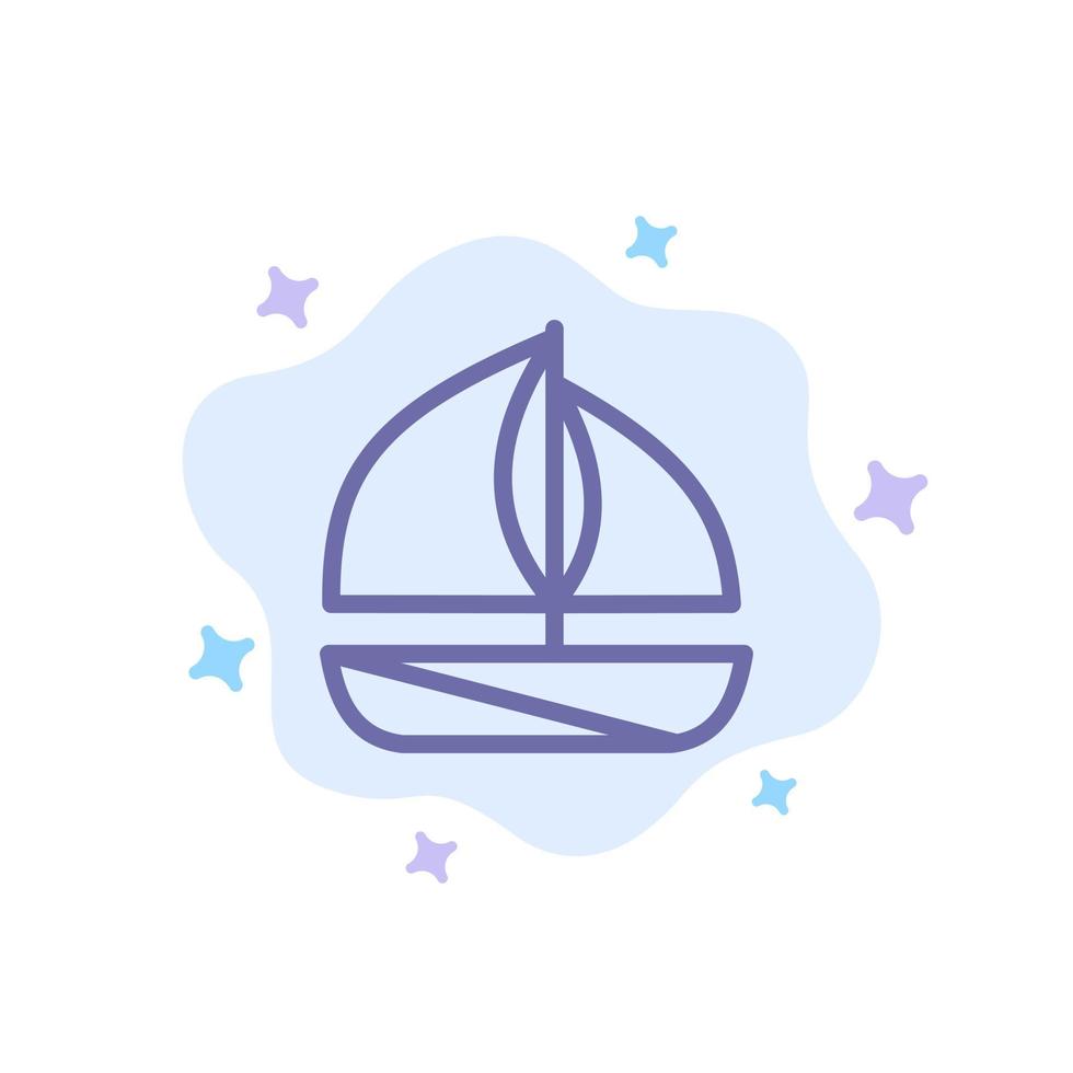 Beach Boat Ship Blue Icon on Abstract Cloud Background vector