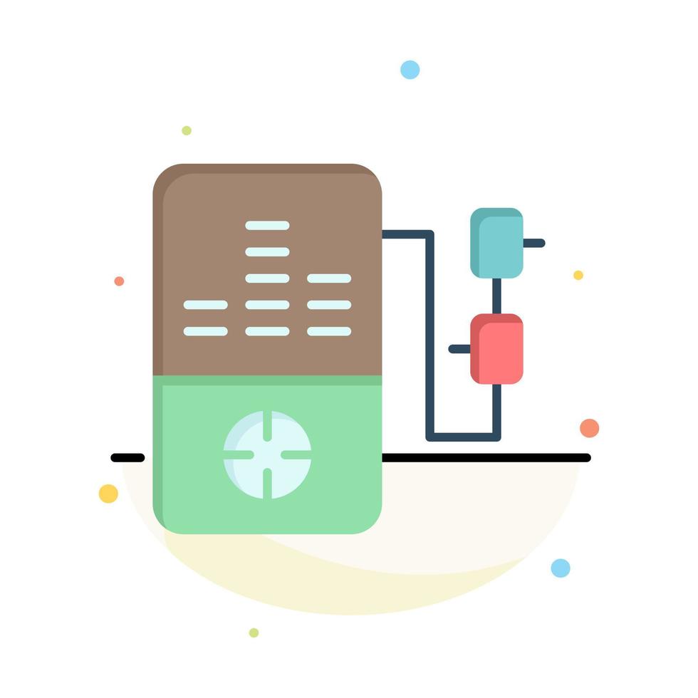 Music Mp3 Play Education Abstract Flat Color Icon Template vector