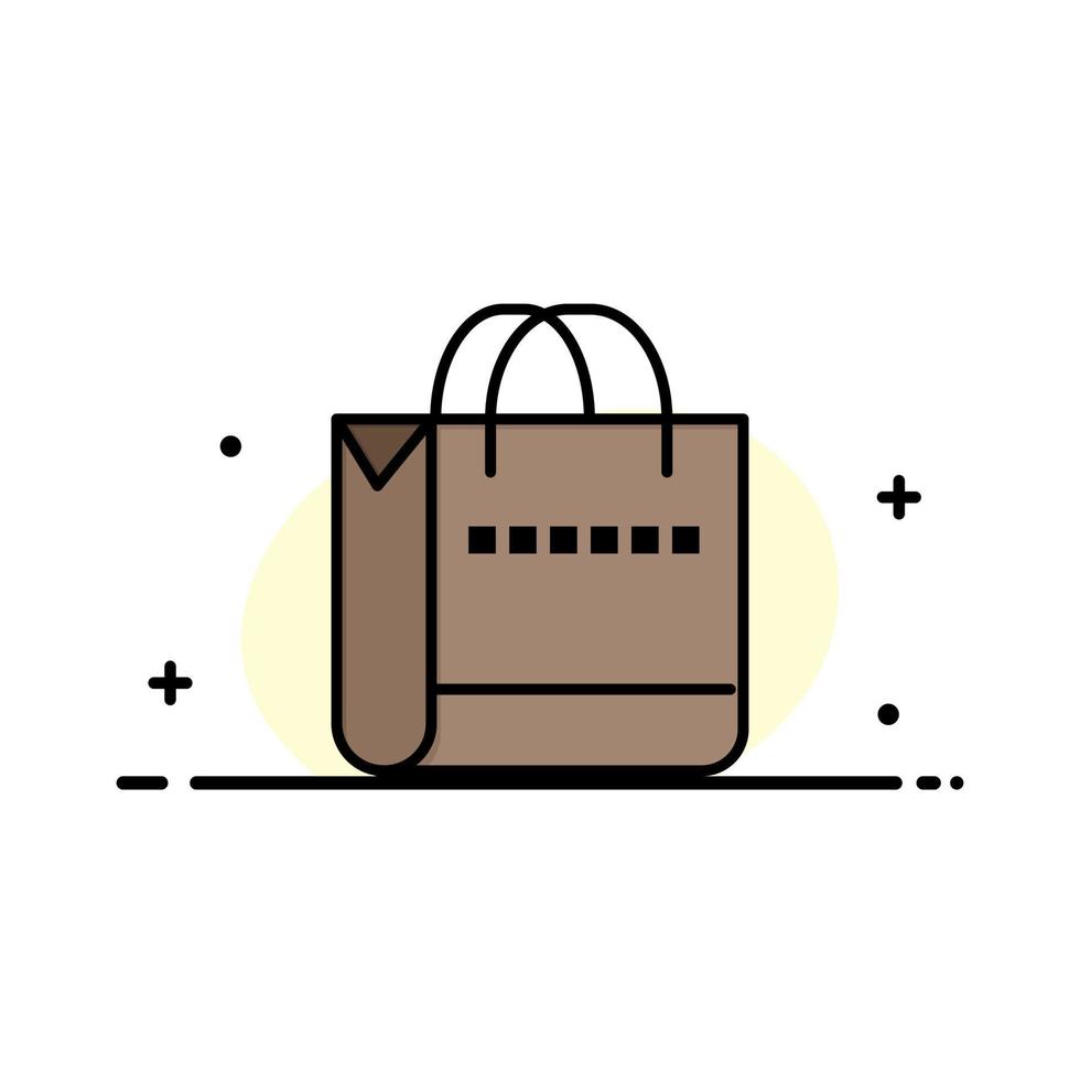 bolsa bolso compras tienda negocio línea plana lleno icono vector banner plantilla