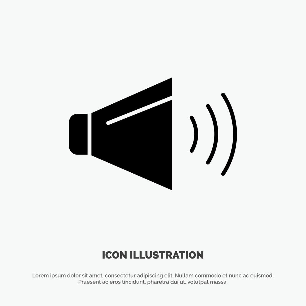 Sound Speaker Volume On solid Glyph Icon vector