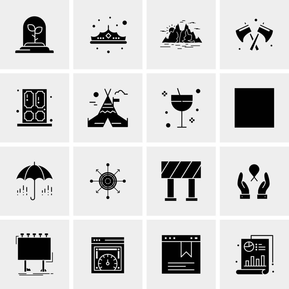 16 iconos universales de negocios vector ilustración de icono creativo para usar en proyectos relacionados con la web y dispositivos móviles