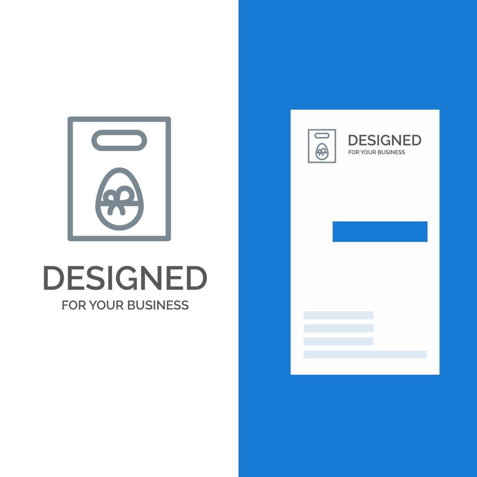 diseño de logotipo gris de pascua de regalo de huevo de peso y plantilla de tarjeta de visita vector