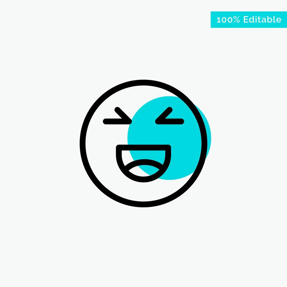 Chat Emojis Smile Happy turquoise highlight circle point Vector icon