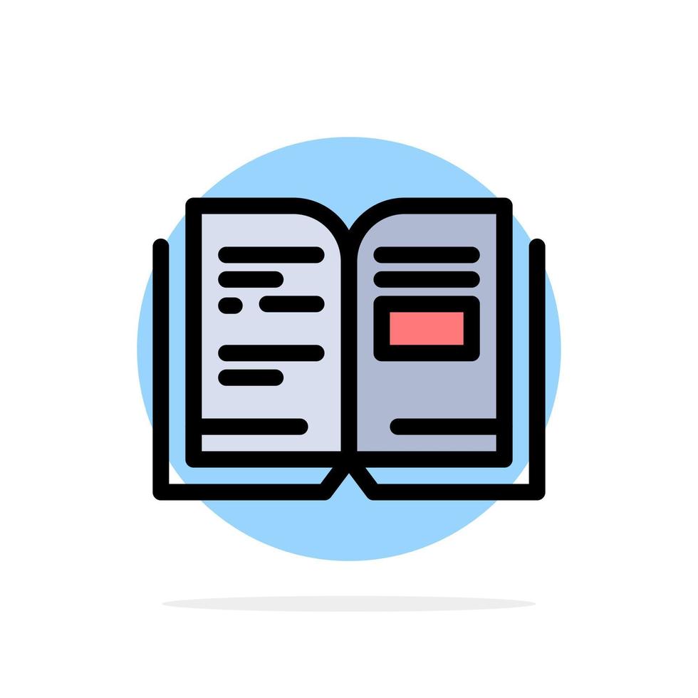 Book Education Knowledge Text Abstract Circle Background Flat color Icon vector