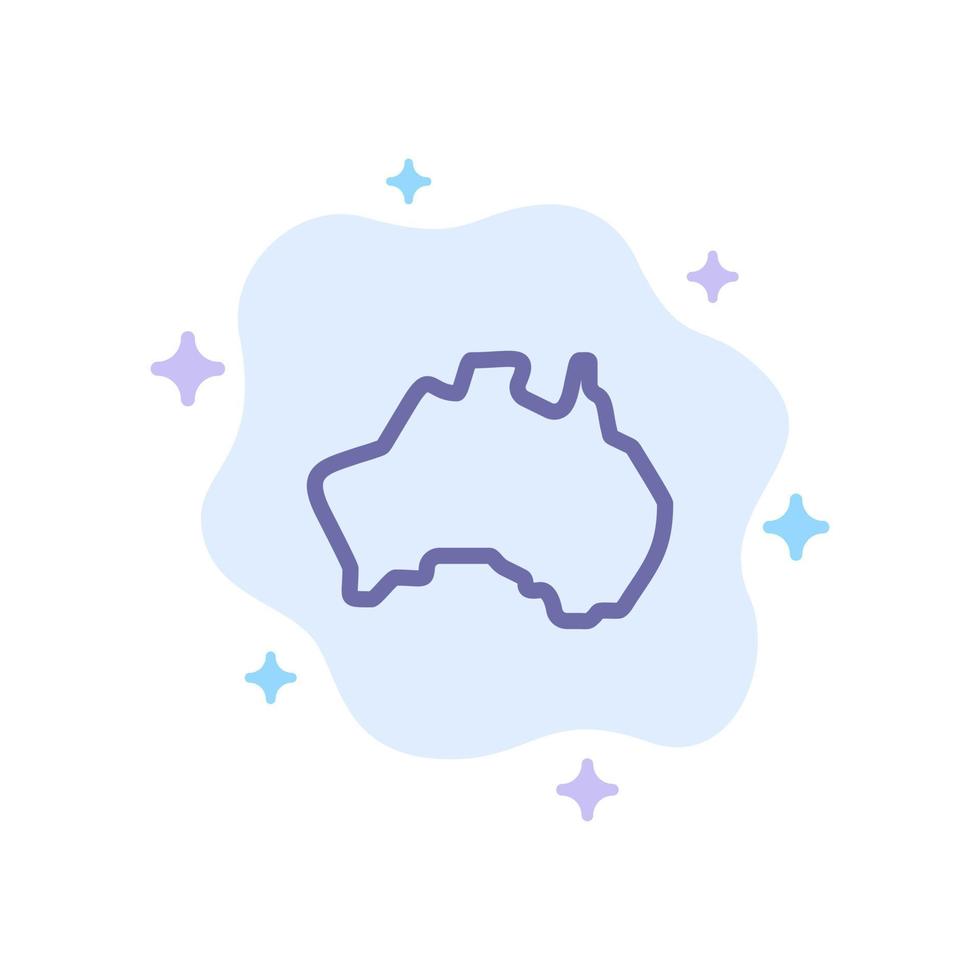 Australian Country Location Map Travel Blue Icon on Abstract Cloud Background vector