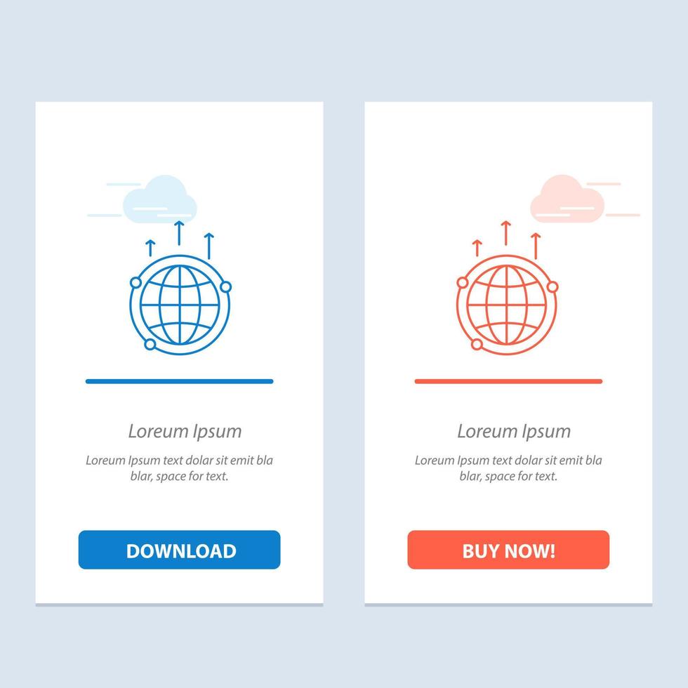 globo conexión de comunicación empresarial mundo global azul y rojo descargar y comprar ahora plantilla de tarjeta de widget web vector