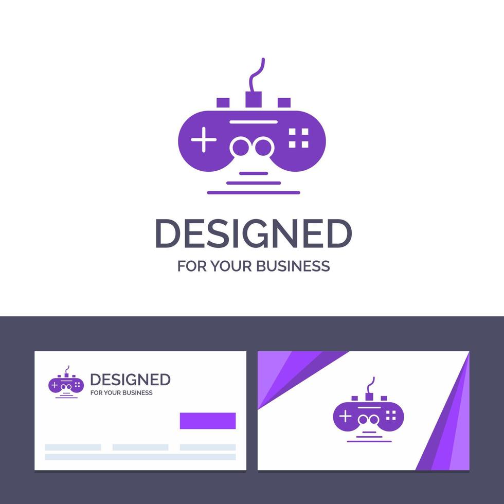 tarjeta de visita creativa y plantilla de logotipo controlador de juego controlador de juego gamepad ilustración vectorial vector