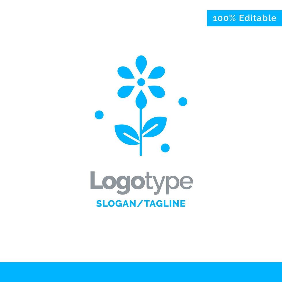 flor pascua naturaleza azul sólido logotipo plantilla lugar para eslogan vector