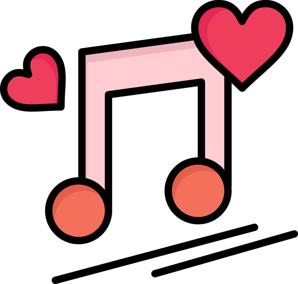 Music Node Node Lyrics Love Song  Flat Color Icon Vector icon banner Template